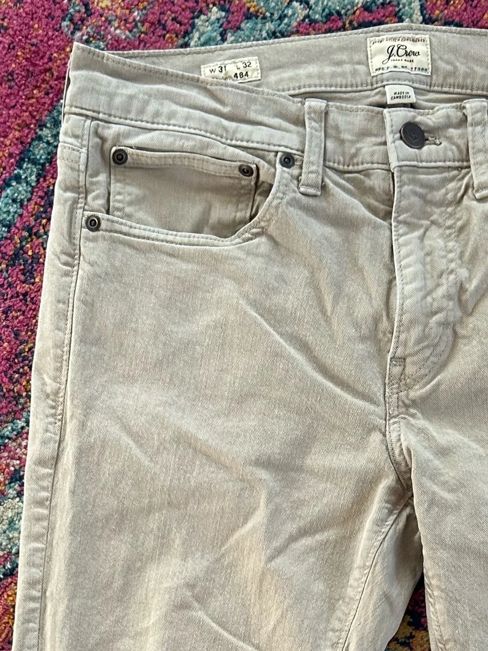 J. Crew | Men’s ‘Dusty Khaki’ Slim Fit Garment Dyed 5-Pocket 484 Jeans Sz 31x32